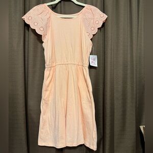Bailey Lane Peach Eyelet Sleeve Dress, Size Big Kid Size L